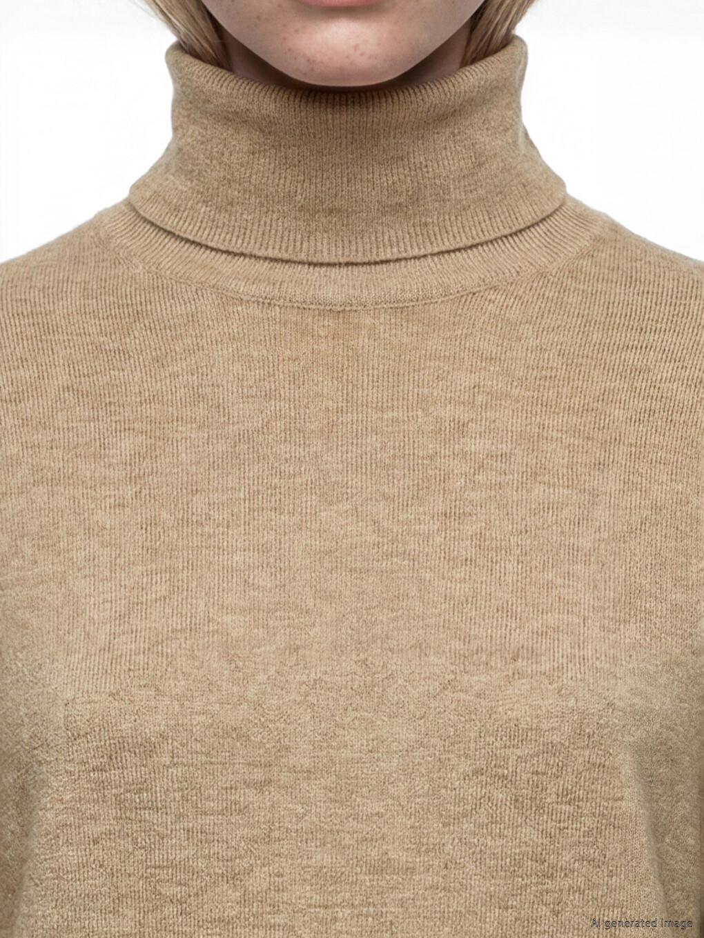 Cuff Buttoned Turtleneck Women's Knitwear Sweater-2