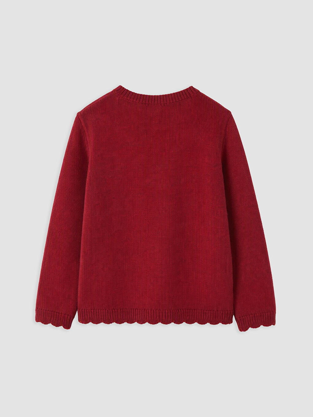 Bordo Fiyonk Detaylı Kız Bebek Triko Takım-2
