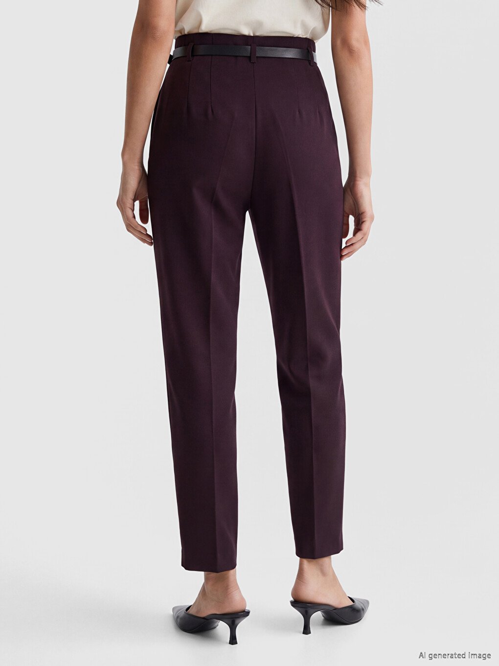 Pantalon Rouge Bordeaux Femme-3