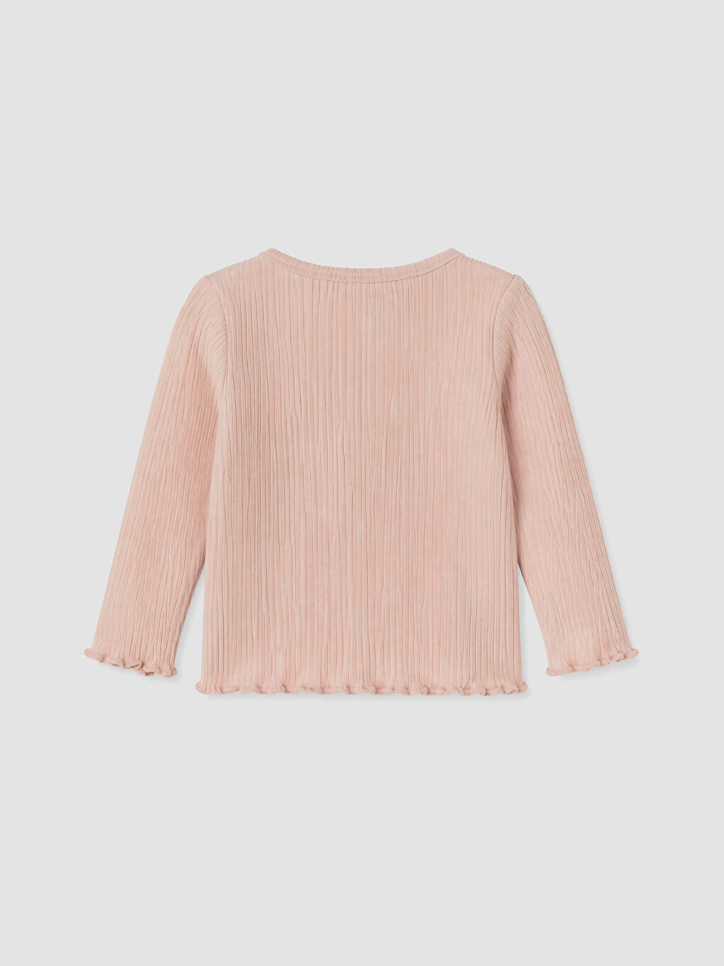 Pembe 3'lü Bisiklet Yaka Nakışlı Kız Bebek Tişört-7