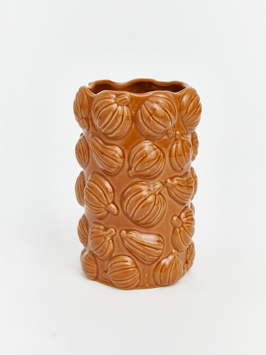Pumpkin Figured Ceramic Vase-2