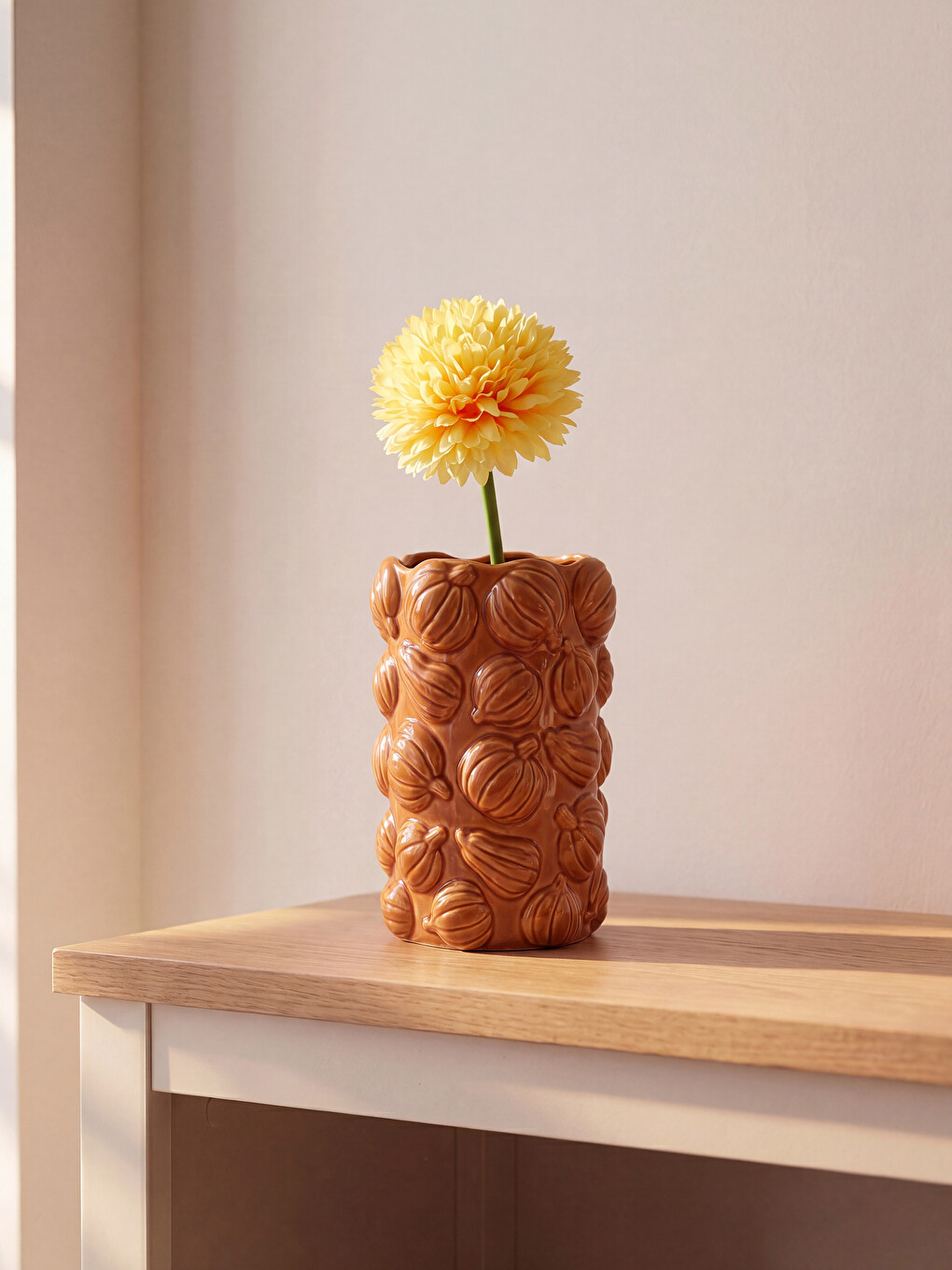 Pumpkin Figured Ceramic Vase-1