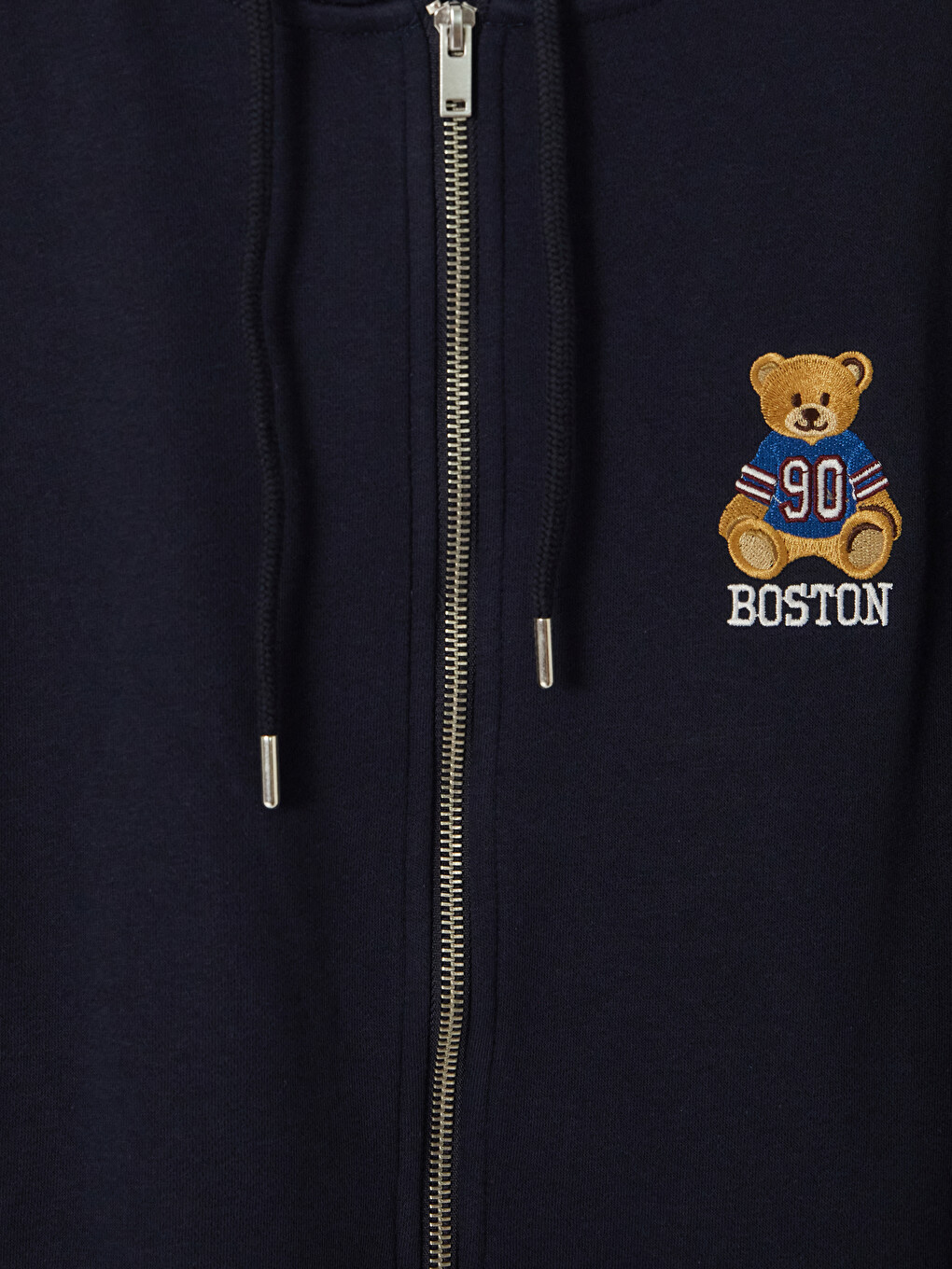 Woman Navy Zip-up Sweatshirt-1
