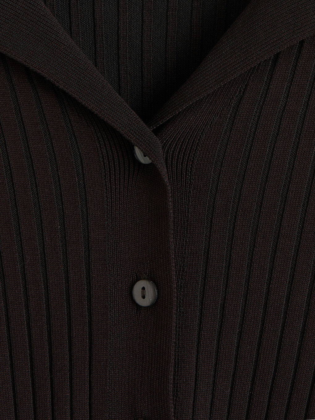 Kahverengi Polo Yaka Kadın Triko Hırka-6