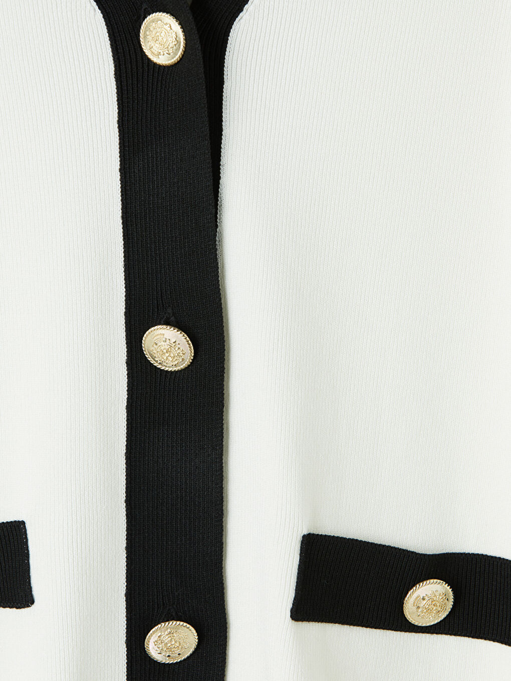 Beyaz V Yaka Kadın Triko Hırka-6