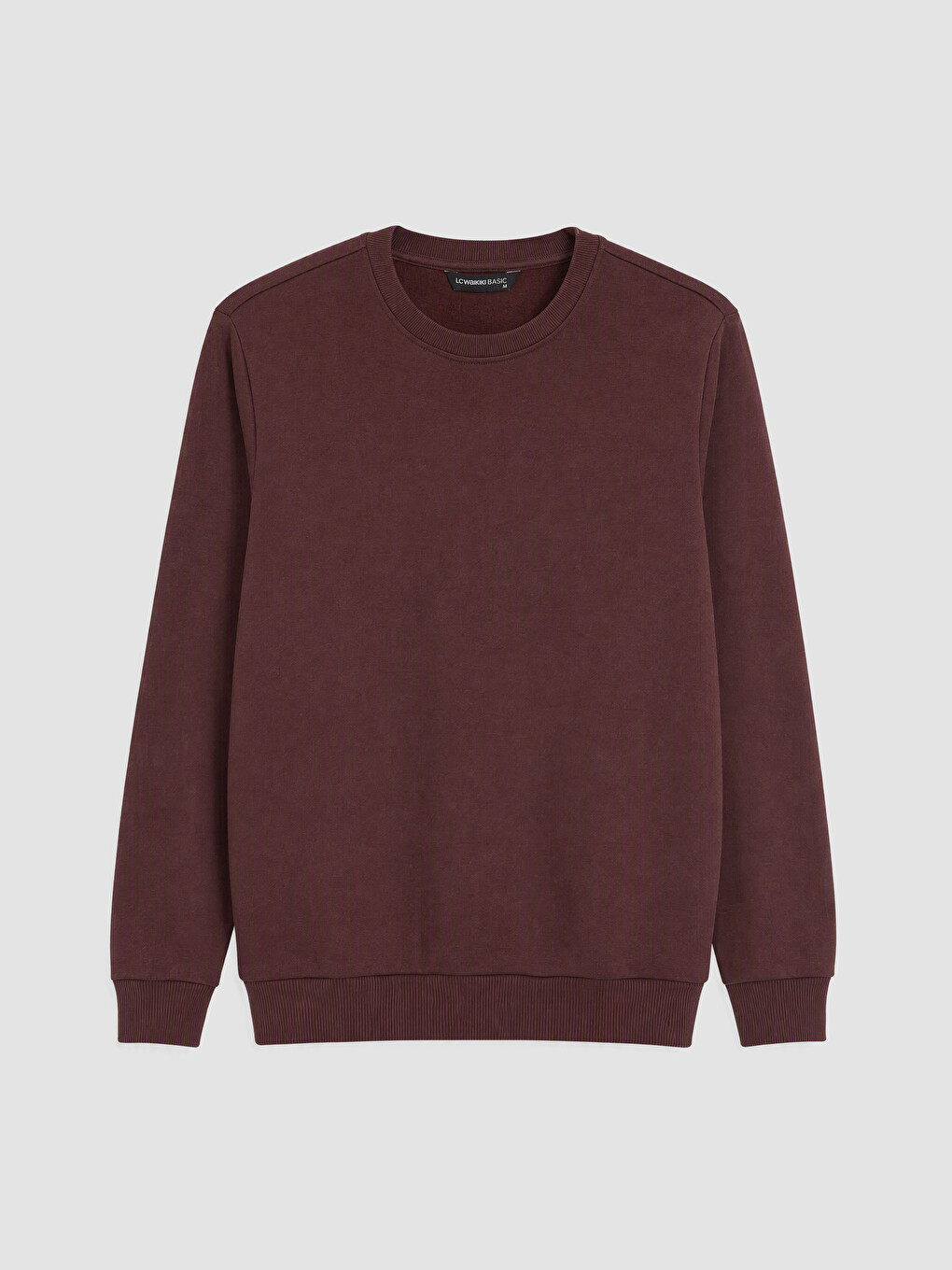 Mürdüm Bisiklet Yaka Erkek Kalın Sweatshirt-4