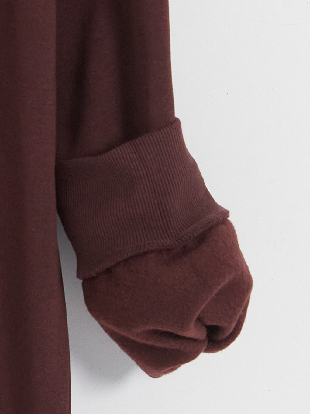 Mürdüm Bisiklet Yaka Erkek Kalın Sweatshirt-5