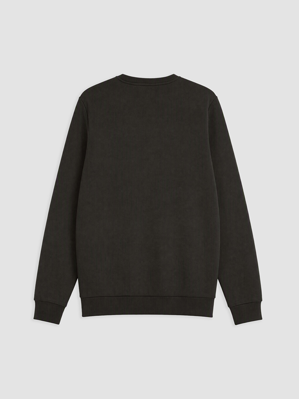 Yeşil Bisiklet Yaka Erkek Kalın Sweatshirt-1