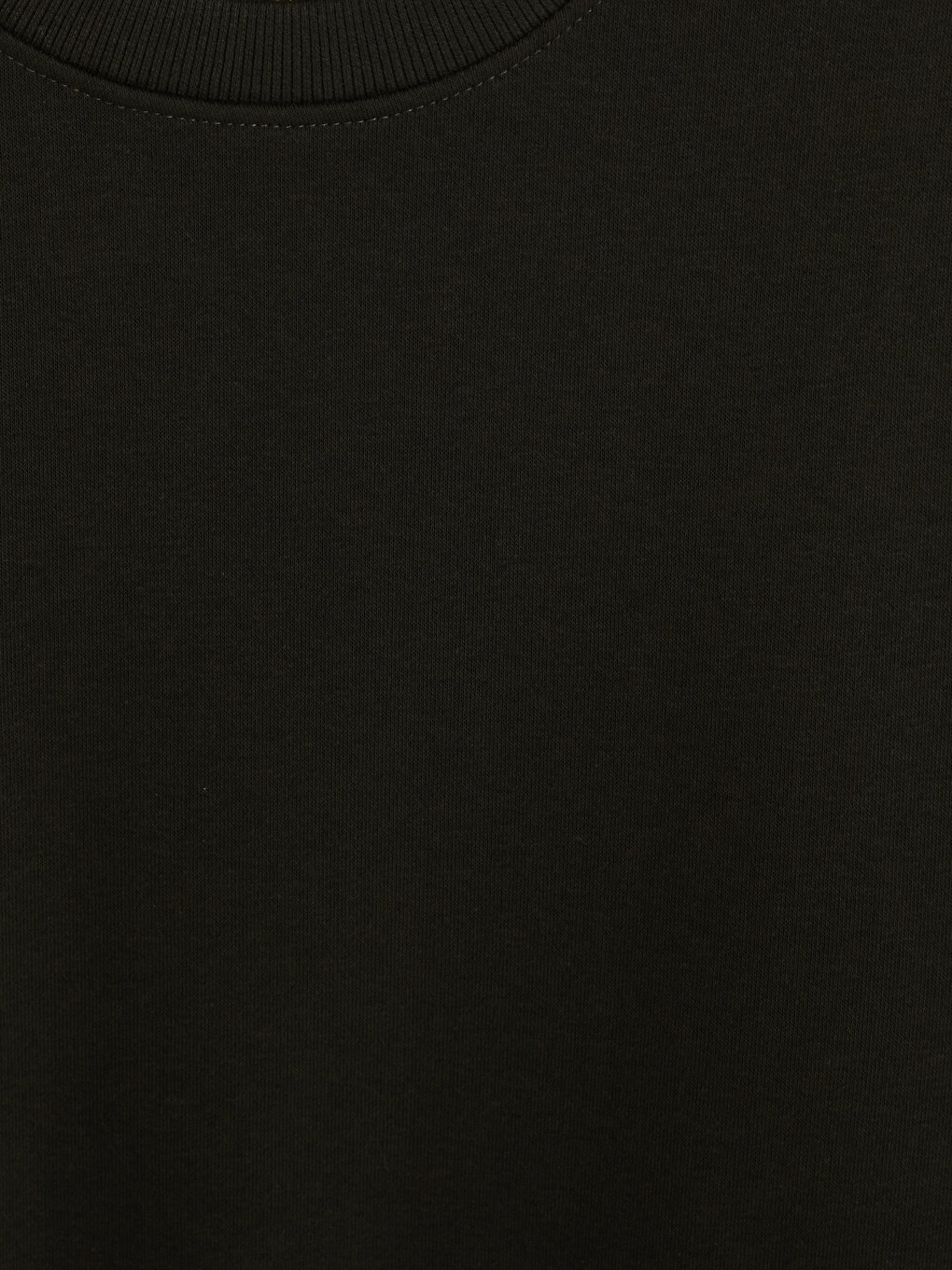 Yeşil Bisiklet Yaka Erkek Kalın Sweatshirt-2
