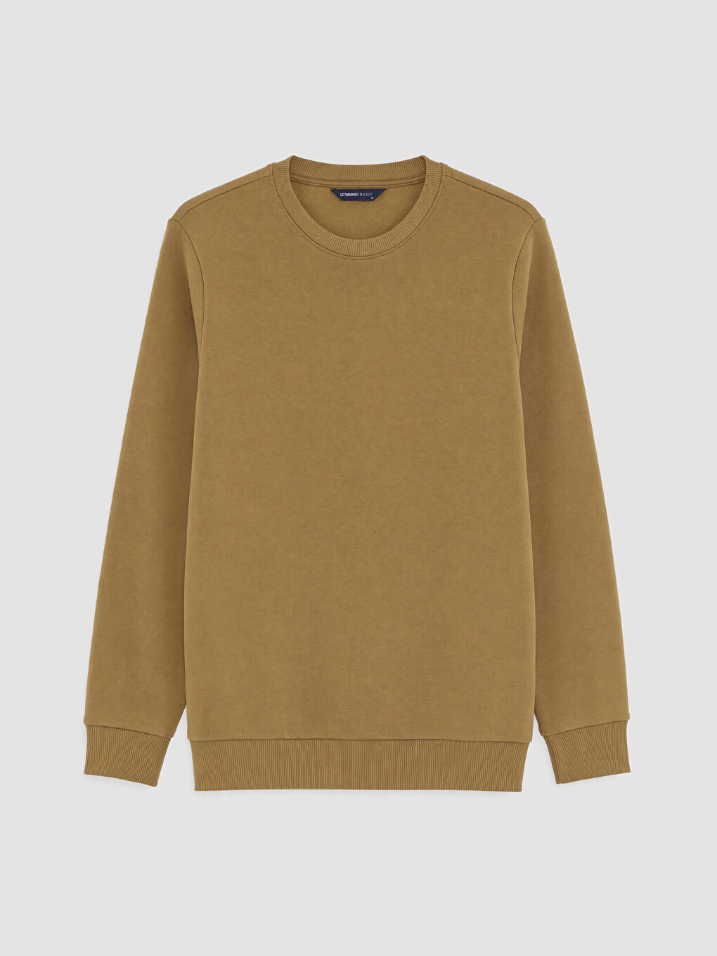 Sarı Bisiklet Yaka Erkek Kalın Sweatshirt-3