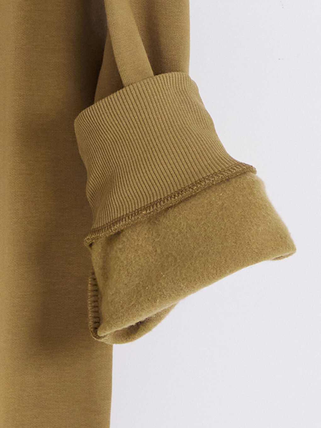 Sarı Bisiklet Yaka Erkek Kalın Sweatshirt-4