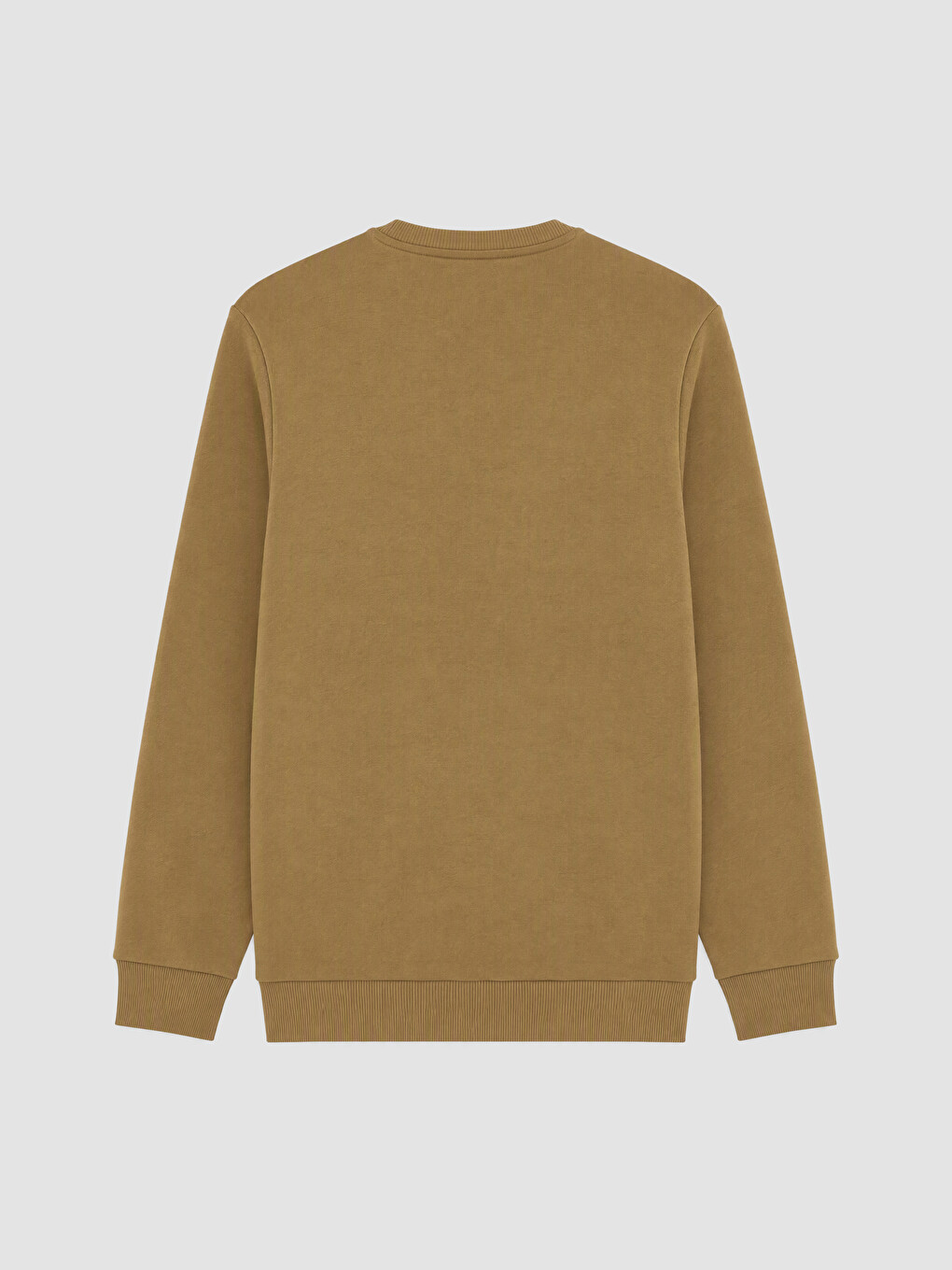 Sarı Bisiklet Yaka Erkek Kalın Sweatshirt-6