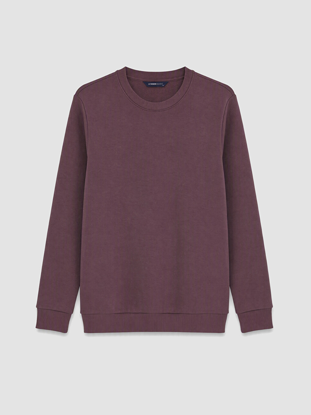 Mürdüm Bisiklet Yaka Erkek Kalın Sweatshirt-3