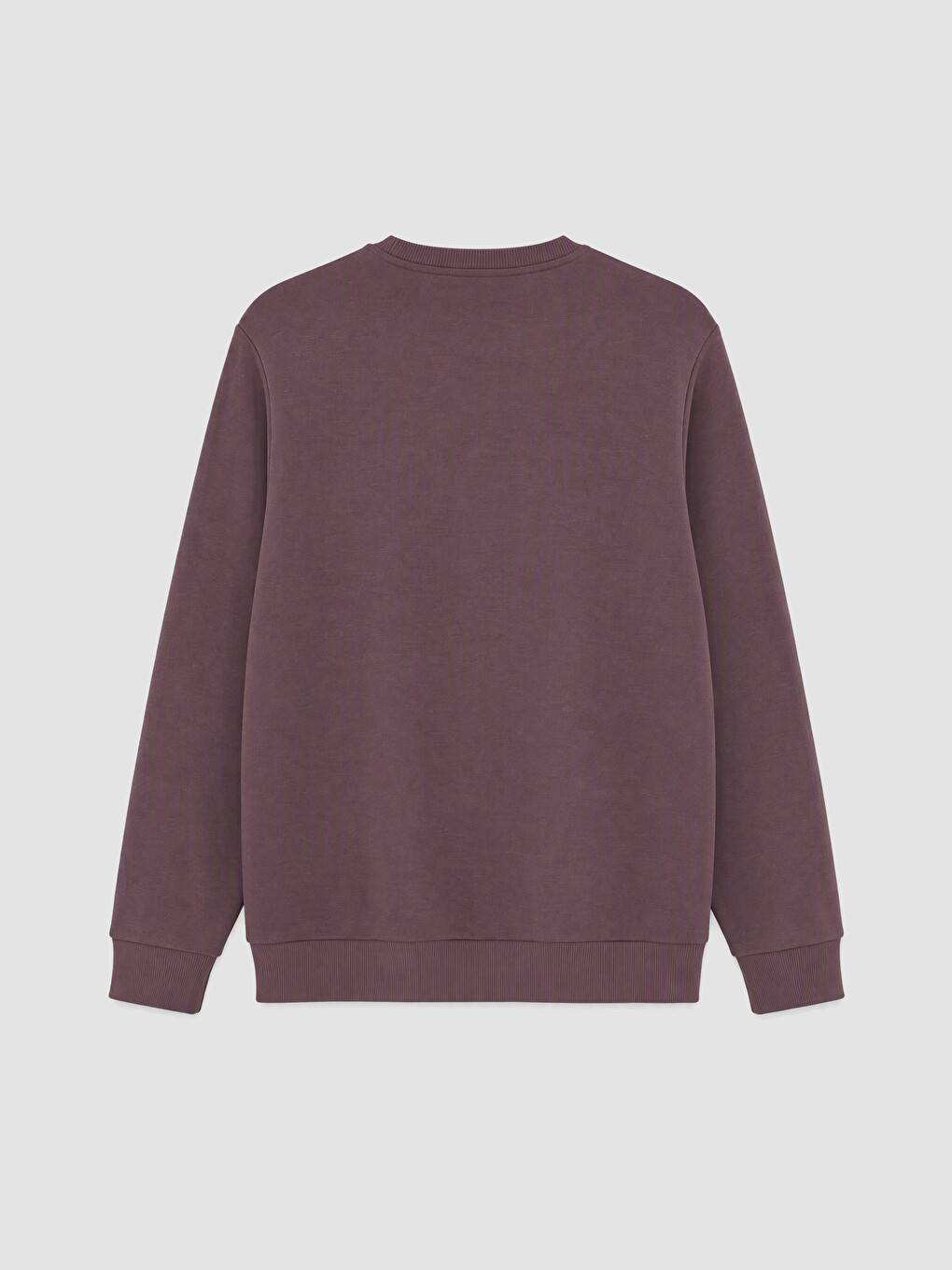 Mürdüm Bisiklet Yaka Erkek Kalın Sweatshirt-6