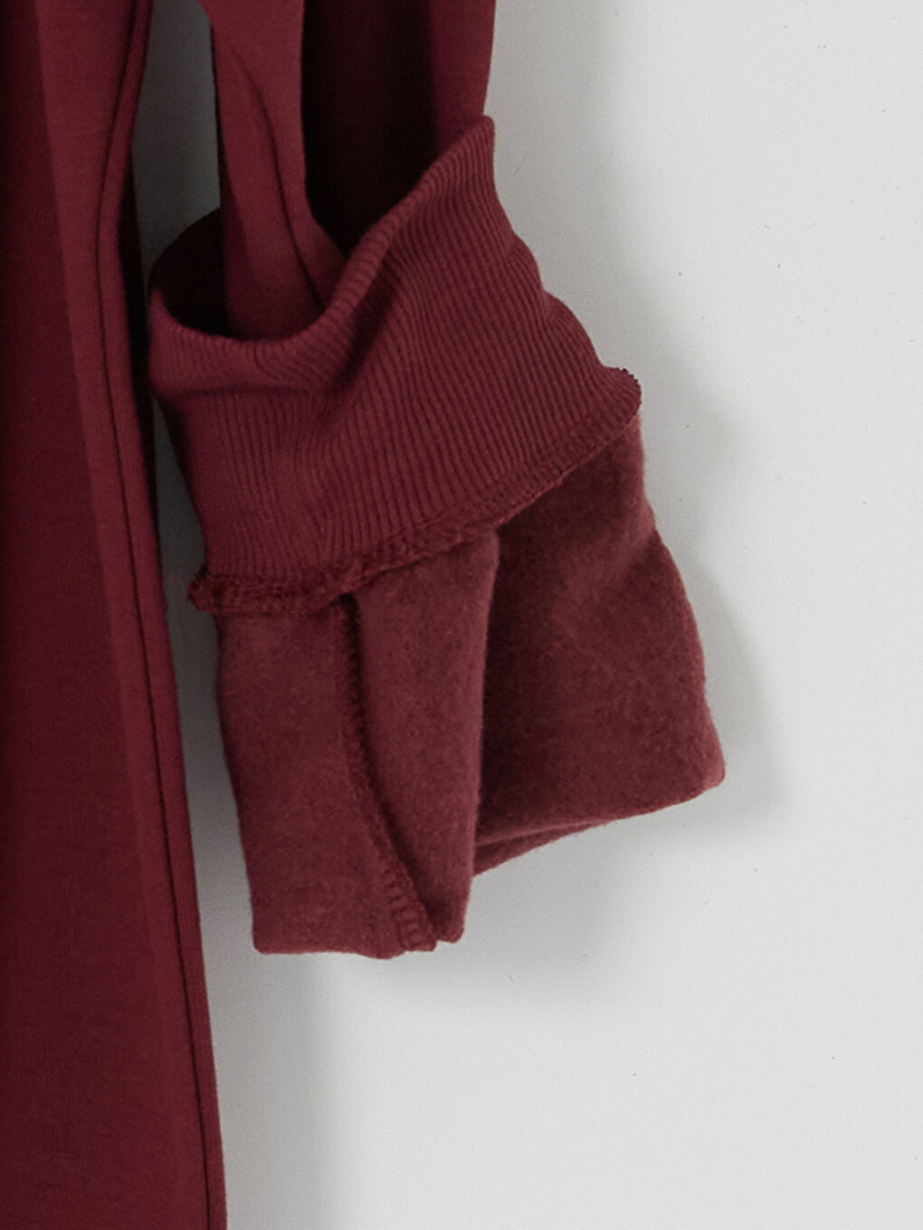 Bordo Bisiklet Yaka Erkek Kalın Sweatshirt-4