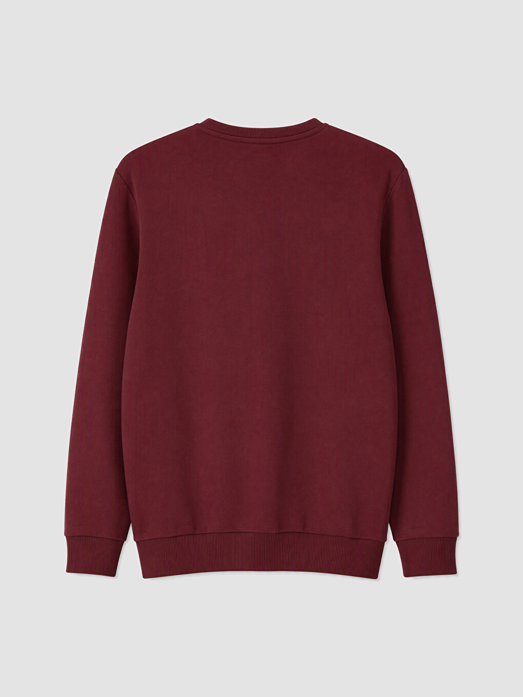 Bordo Bisiklet Yaka Erkek Kalın Sweatshirt-6