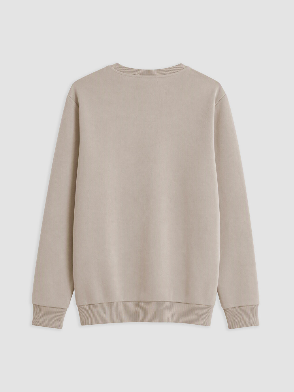 Kahverengi Bisiklet Yaka Erkek Kalın Sweatshirt-1