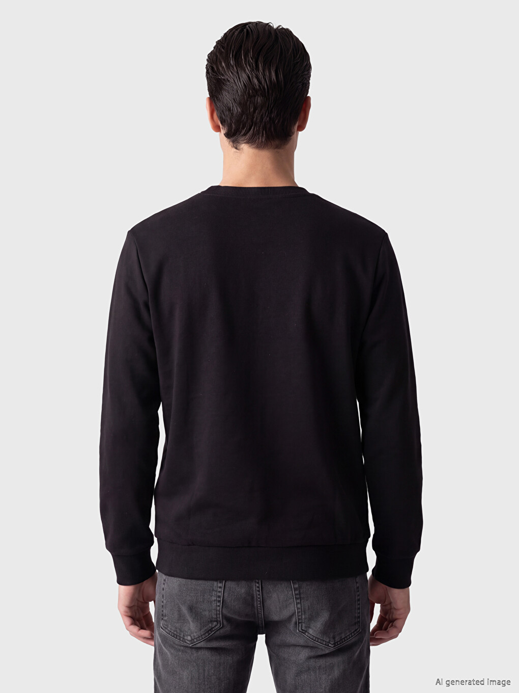 Crew Neck Men's Thick Sweatshirt-2