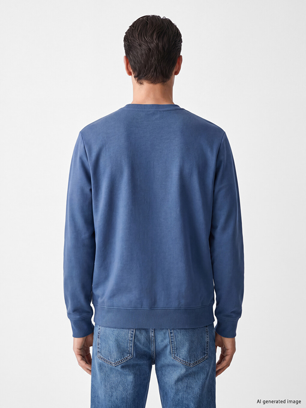 Crew Neck Men's Thick Sweatshirt-2
