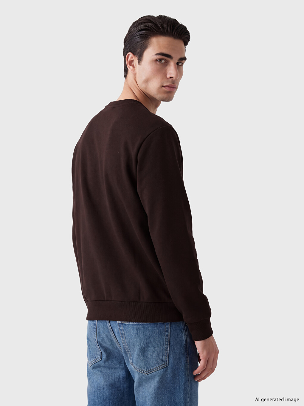 Crew Neck Men's Thick Sweatshirt-2