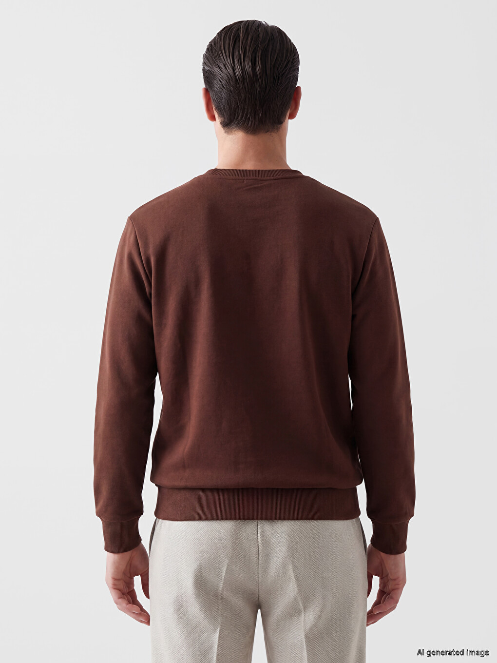 Crew Neck Men's Thick Sweatshirt-3