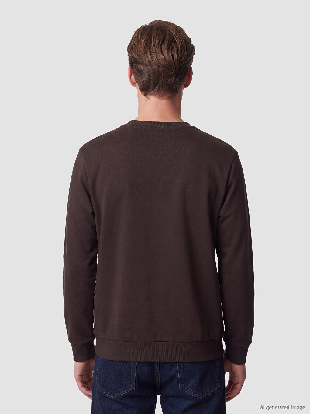 Crew Neck Men's Thick Sweatshirt-3