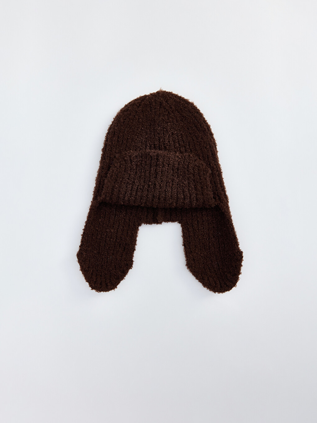 Women's Plush Textured With Earflaps Knitwear Beanie