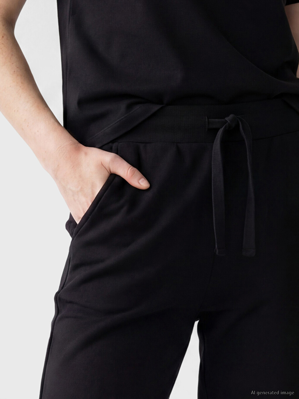 Woman Black Jogger Sweatpants-2