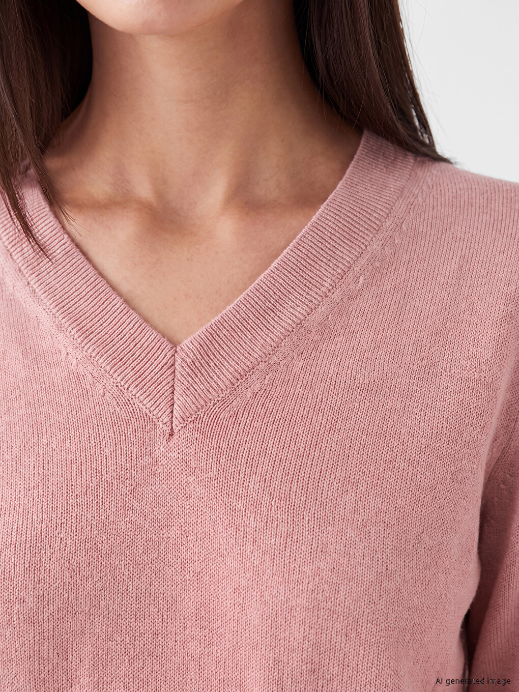 V Neck Women's Knitwear Sweater-2