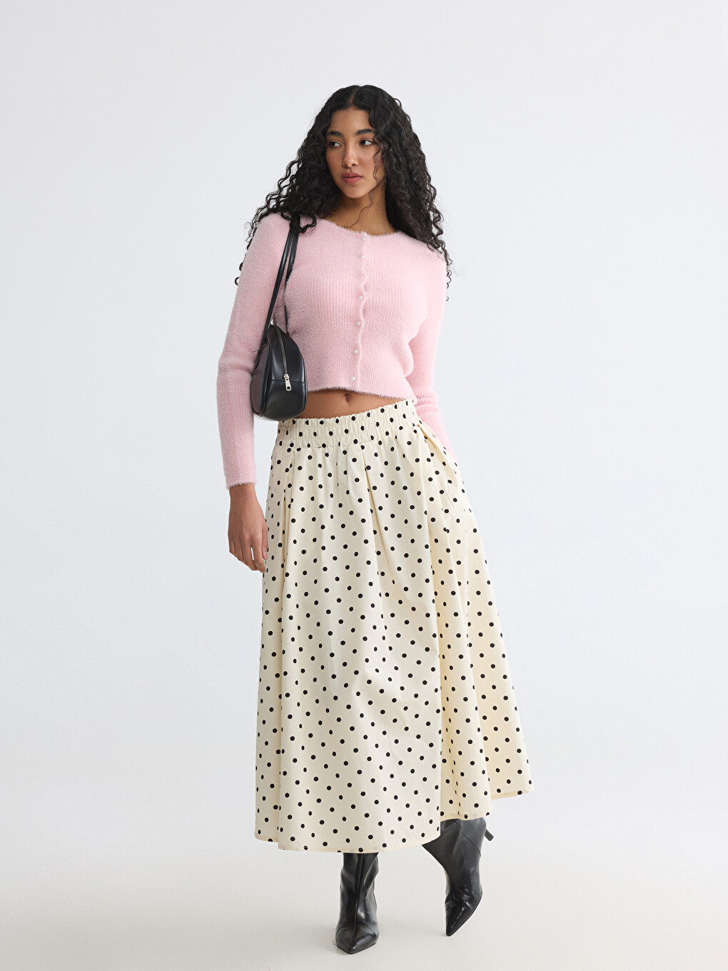 Cardigan Tricotat Cu Guler Rotund Pentru Femei-1