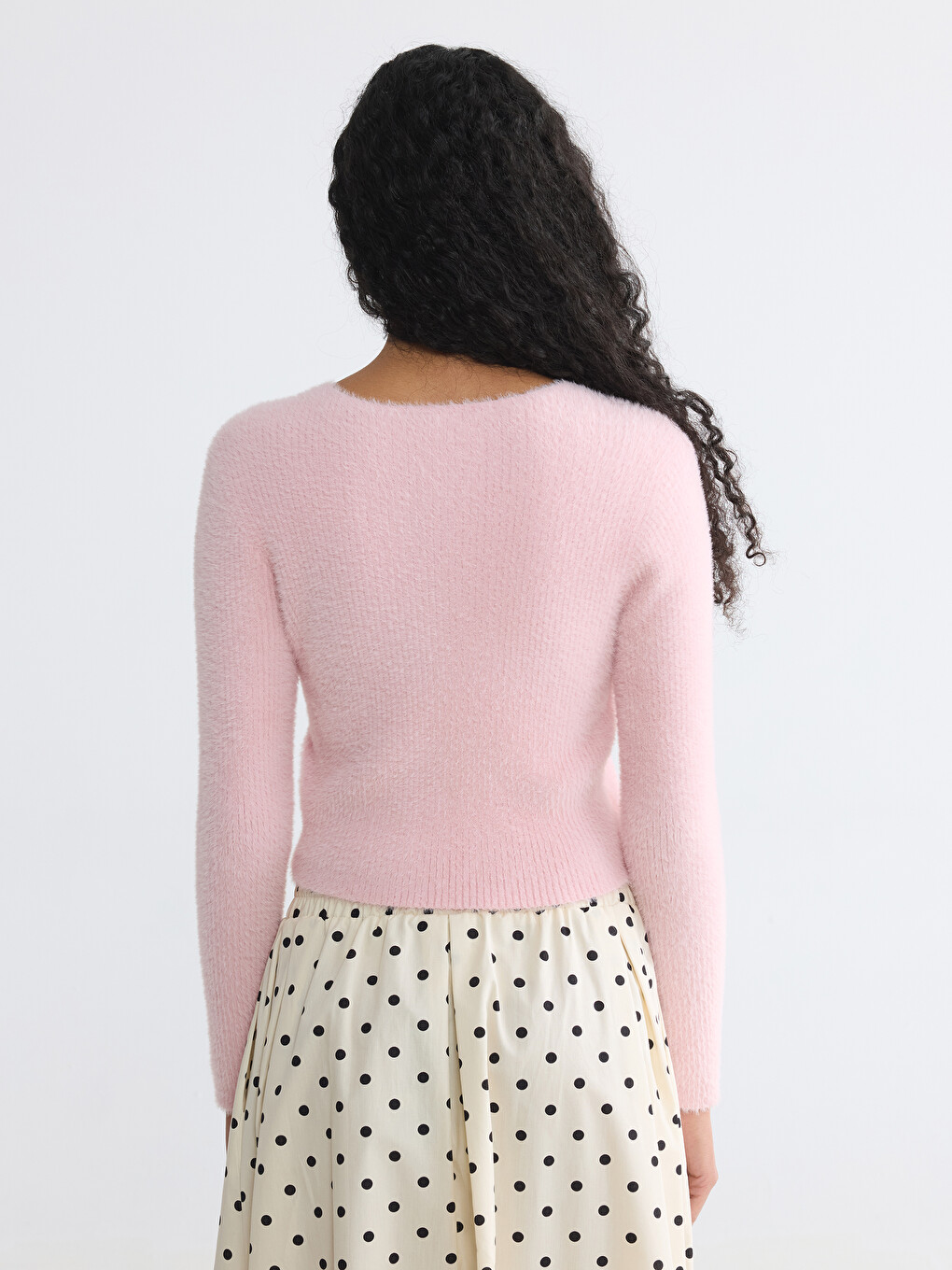 Cardigan Tricotat Cu Guler Rotund Pentru Femei-3