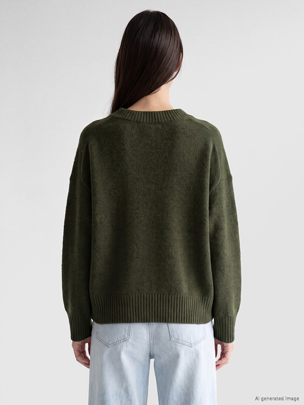 V Neck Women's Knitwear Sweater-3