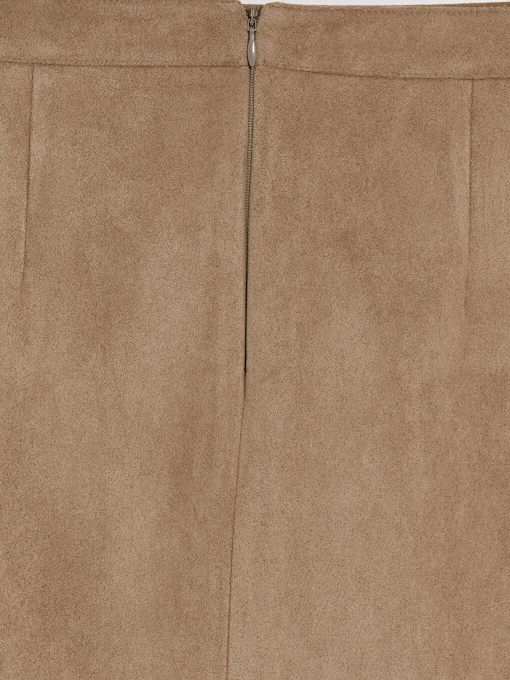 Zippered Waist A-line Suede Mini Skirt-7