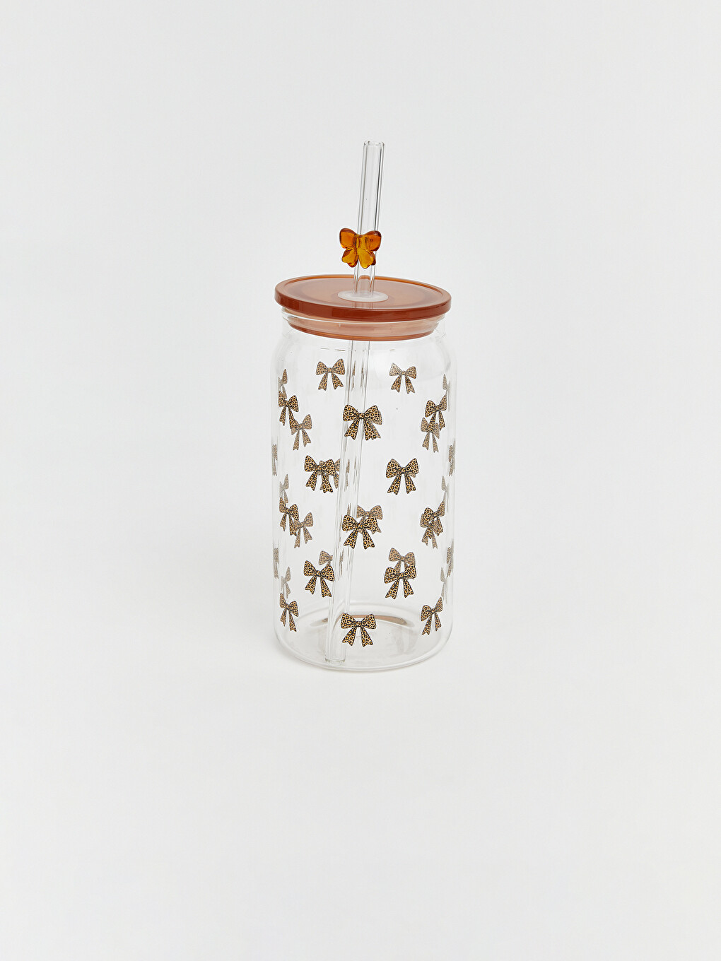 Karışık Fiyonk Figürlü Cam Pipetli Bardak 400 Ml-1