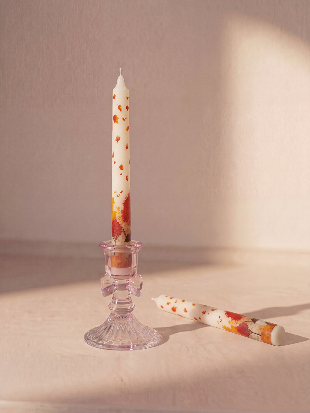 Printed Decorative Candlestick Candle 2-pack