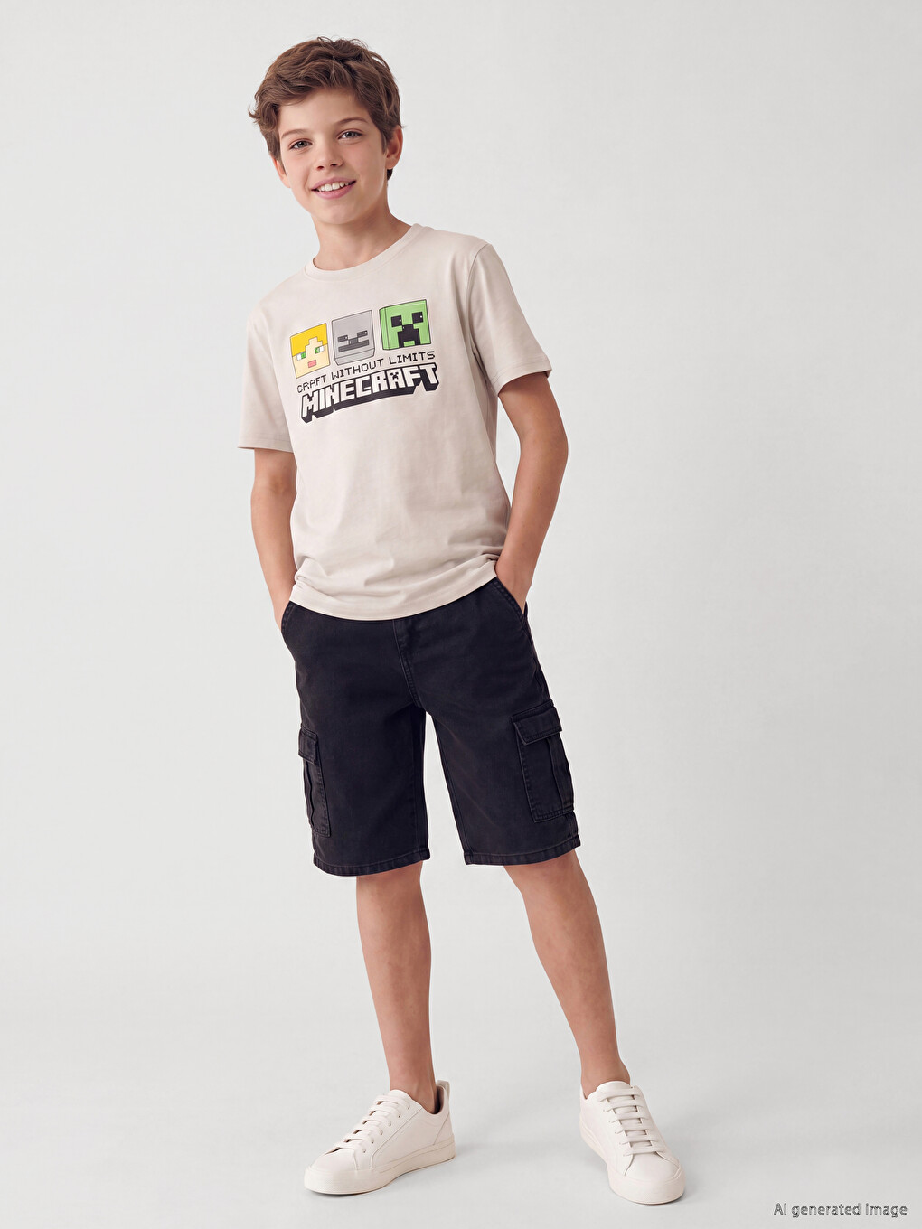 Minecraft Printed Boys' T-shirt-1