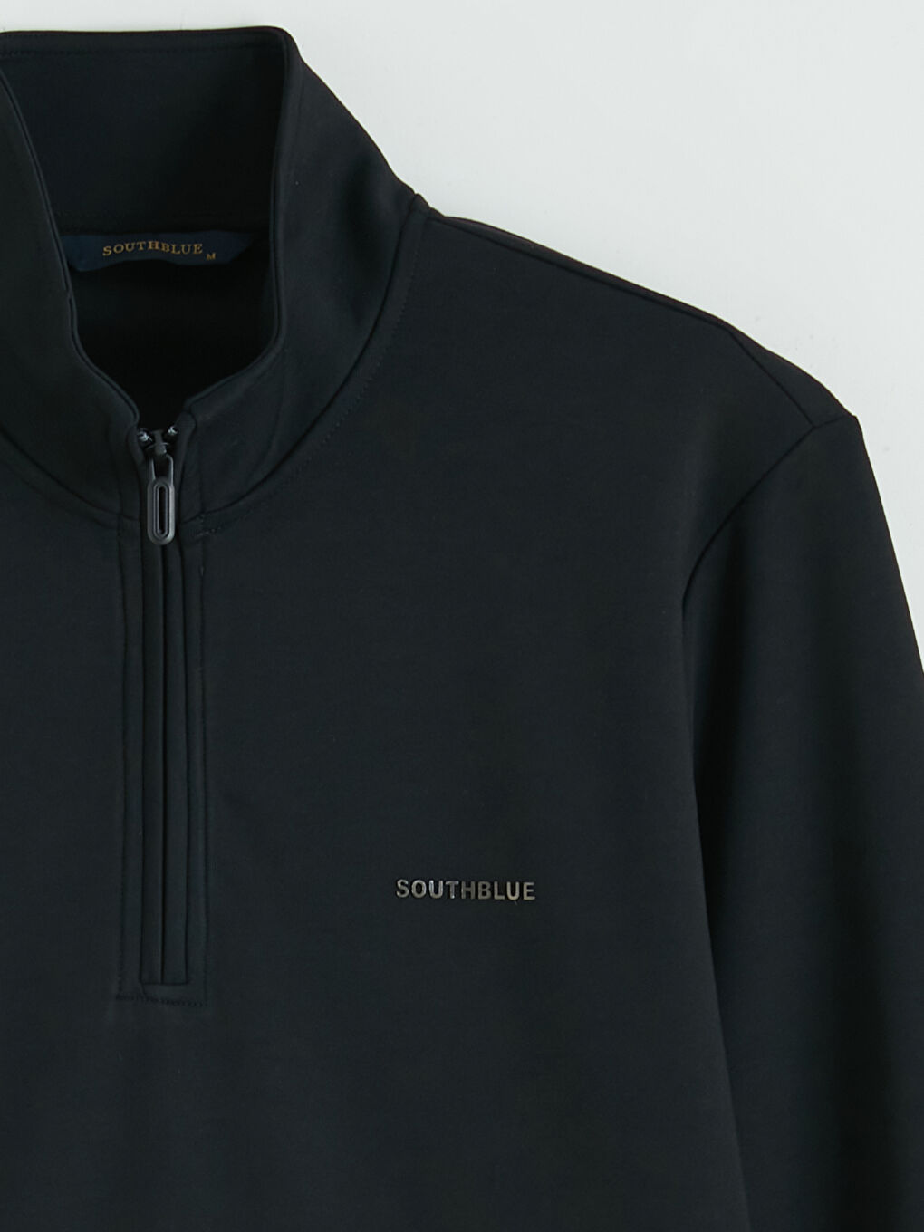 Siyah  Dik Yaka Erkek Sweatshirt-5