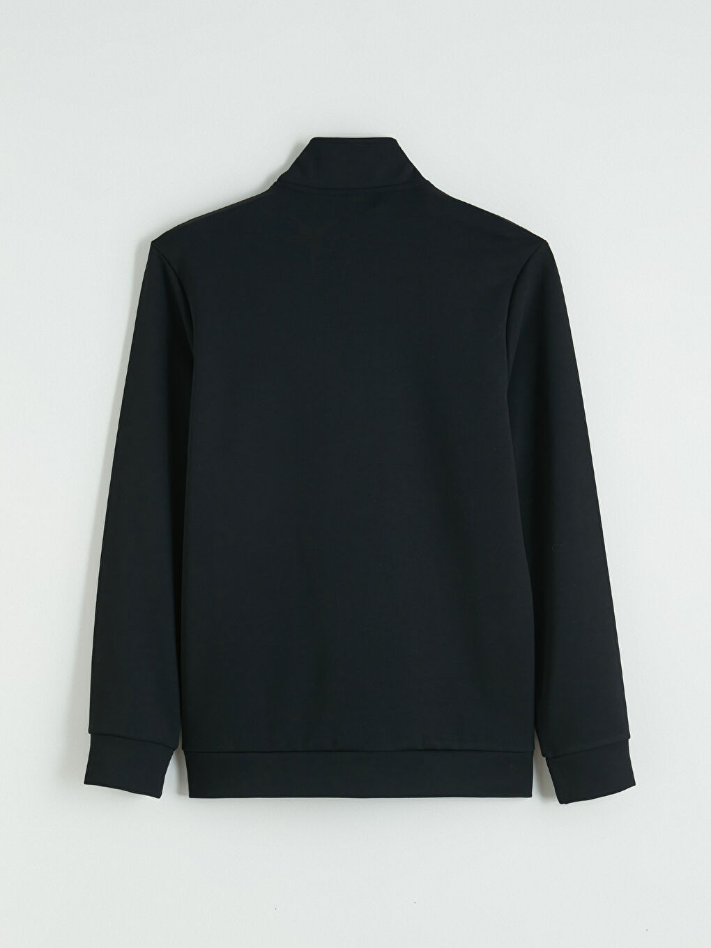 Siyah  Dik Yaka Erkek Sweatshirt-6