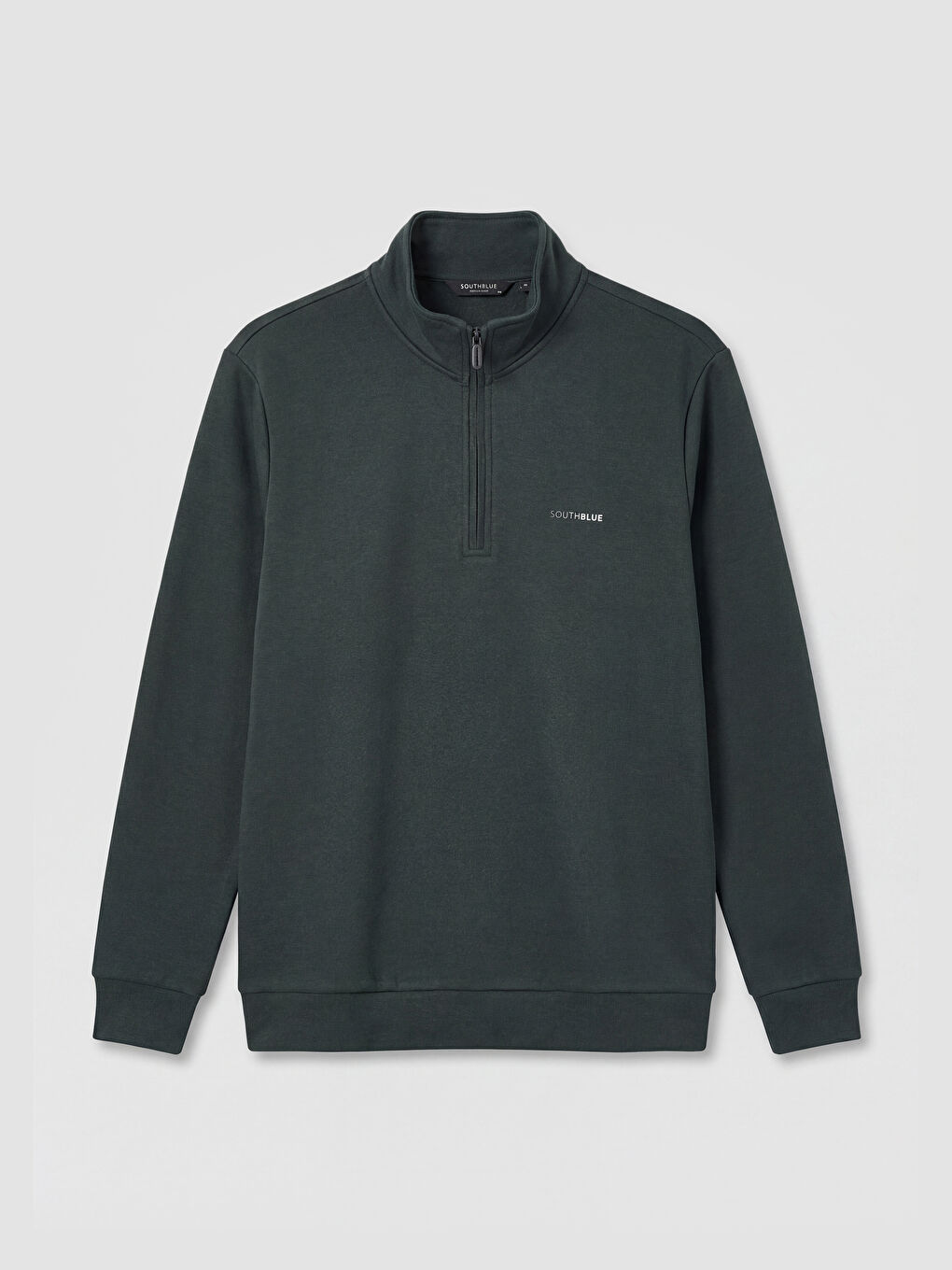 Gri  Dik Yaka Erkek Sweatshirt-4