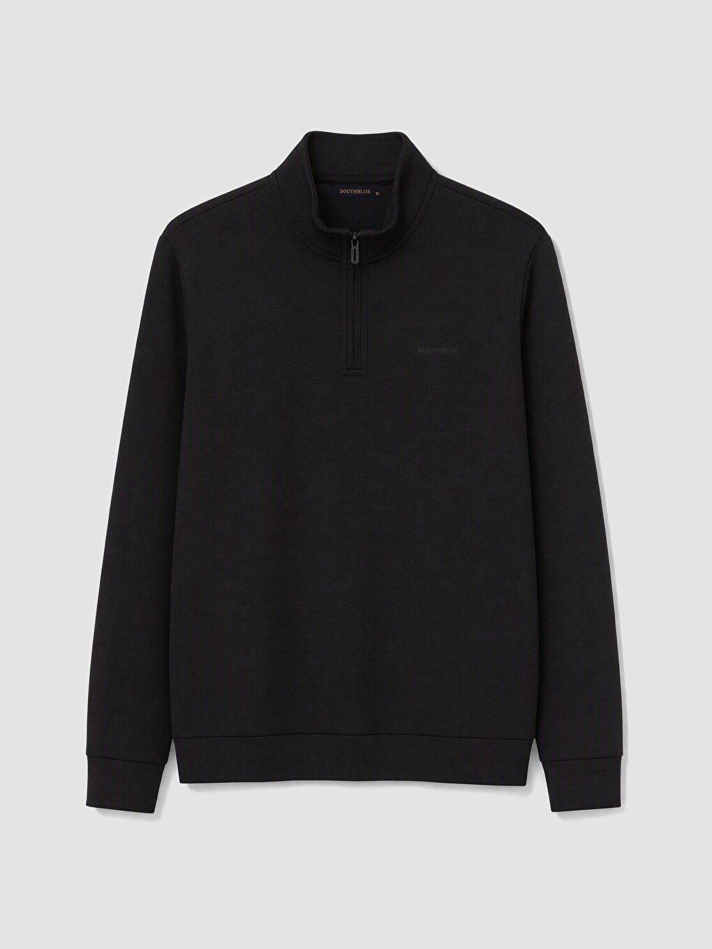 Siyah Dik Yaka Erkek Sweatshirt-4