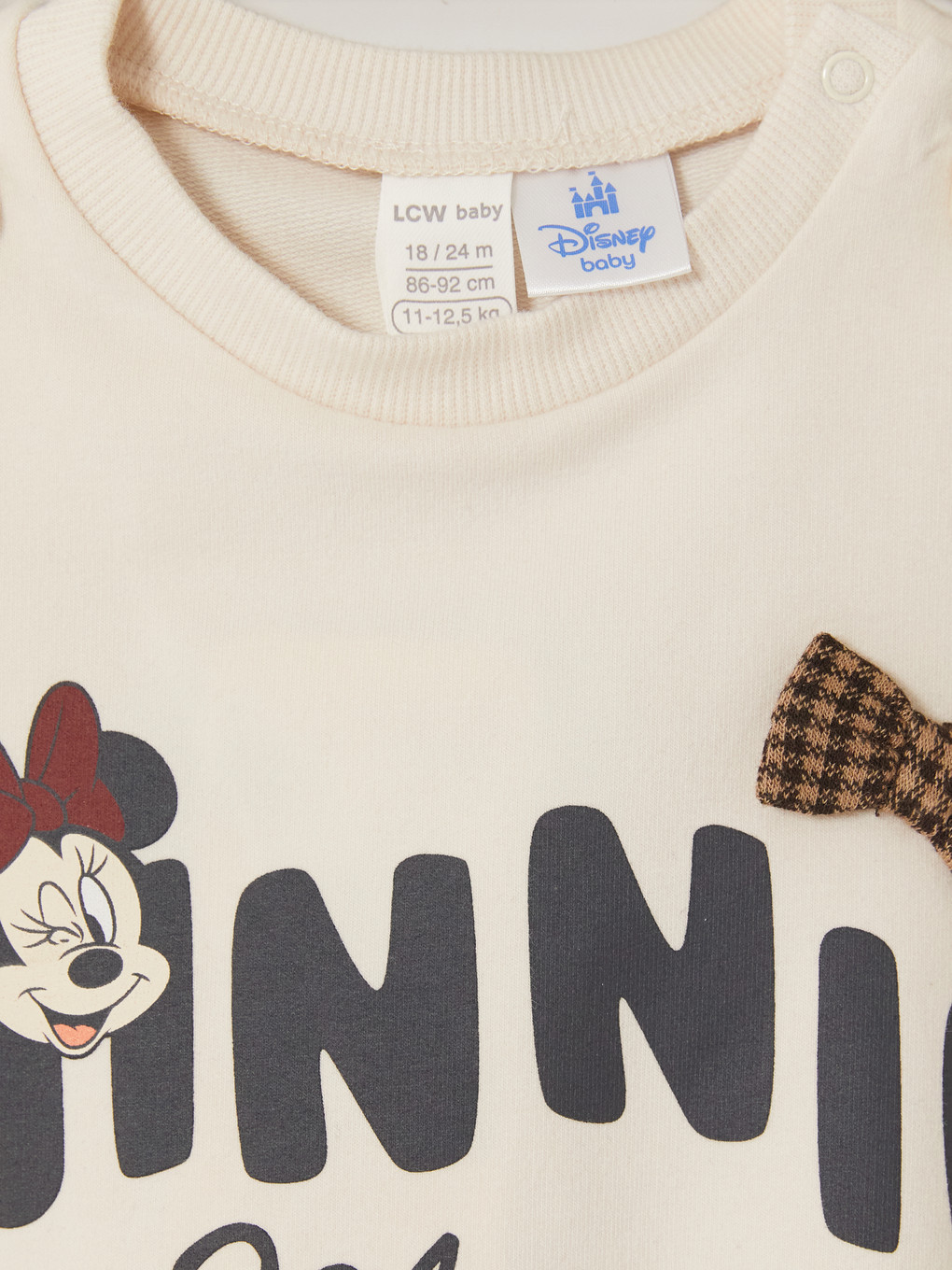 Gri Minnie Mouse Baskılı Kız Bebek Sweatshirt-3