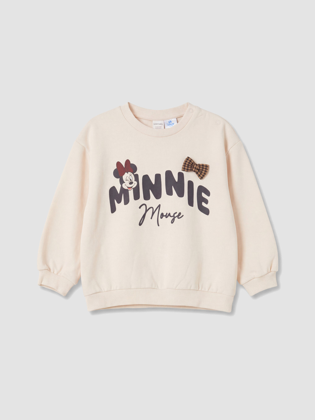 Gri Minnie Mouse Baskılı Kız Bebek Sweatshirt