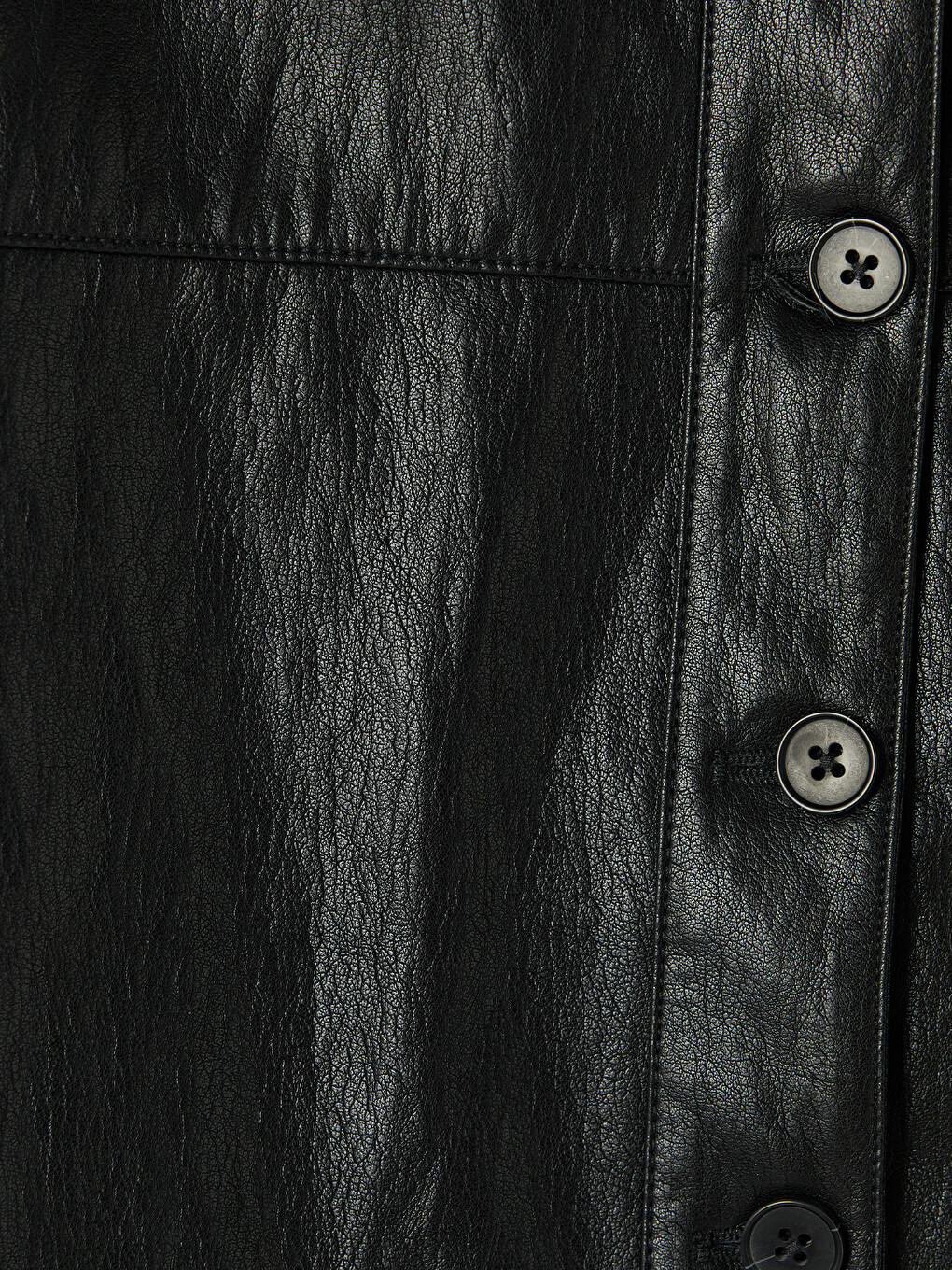 Collared Neck Women's Faux Leather Jacket-6
