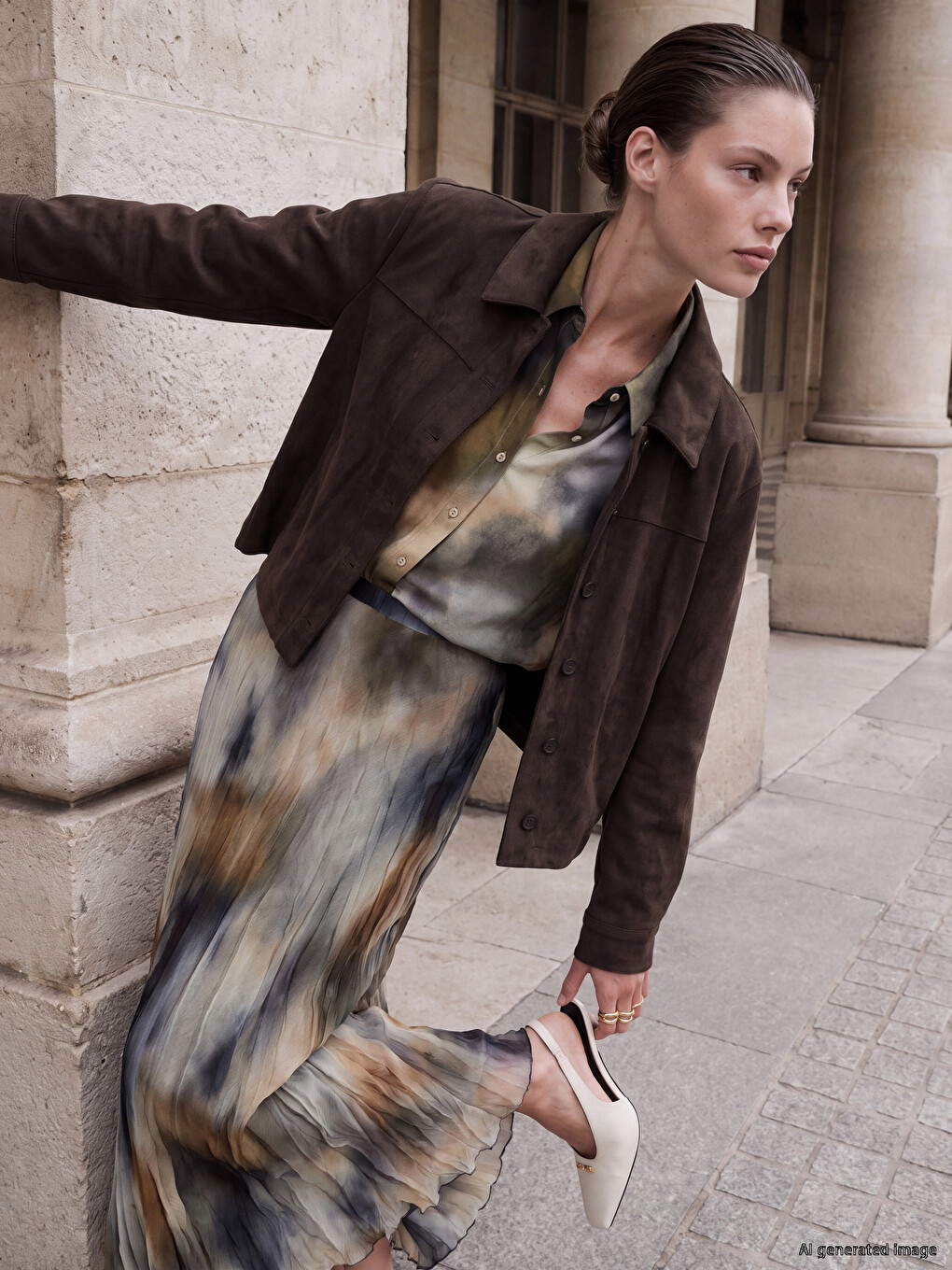 Woman Brown Shirt