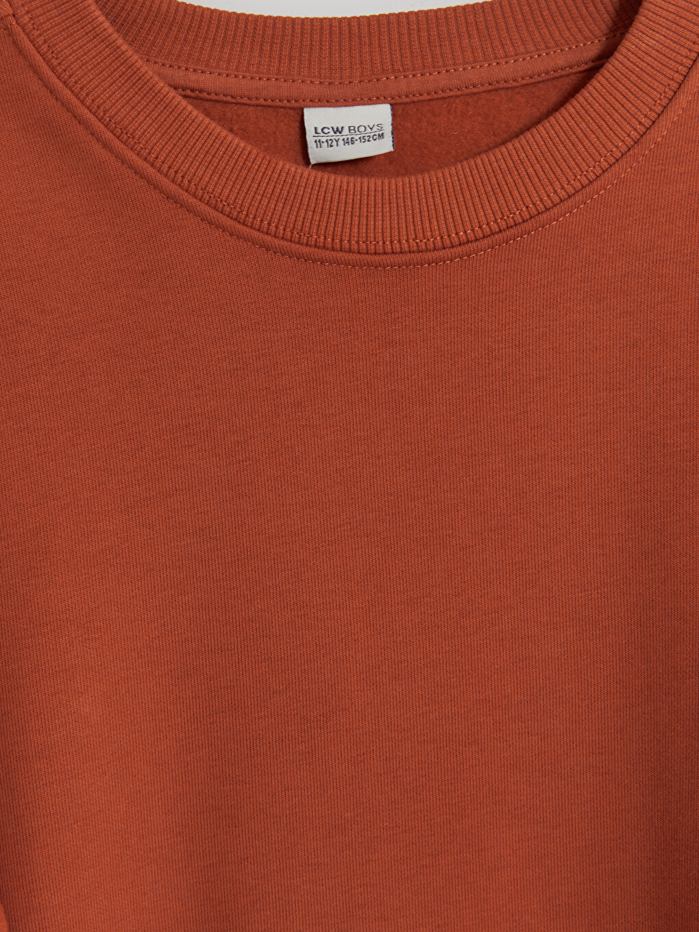 Kahverengi Bisiklet Yaka Erkek Çocuk Kalın Sweatshirt-2