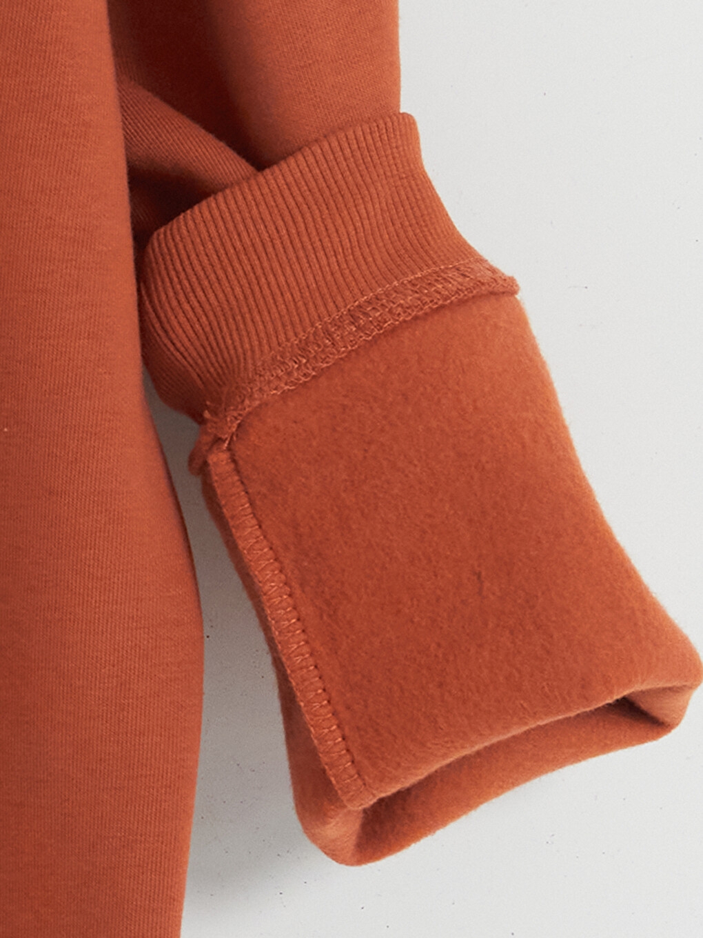 Kahverengi Bisiklet Yaka Erkek Çocuk Kalın Sweatshirt-3