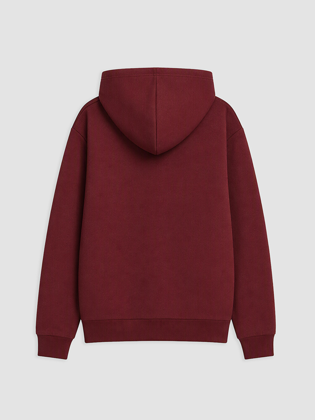Bordo Kapüşonlu Erkek Çocuk Kalın Sweatshirt-1