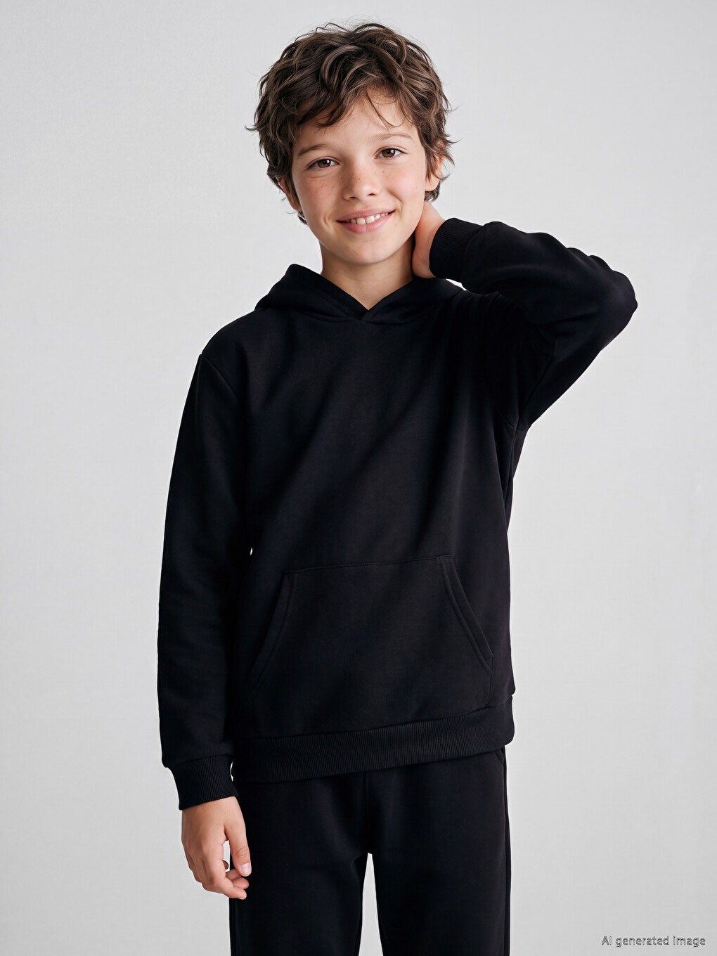 Hooded Boys' Thick Sweatshirt-1