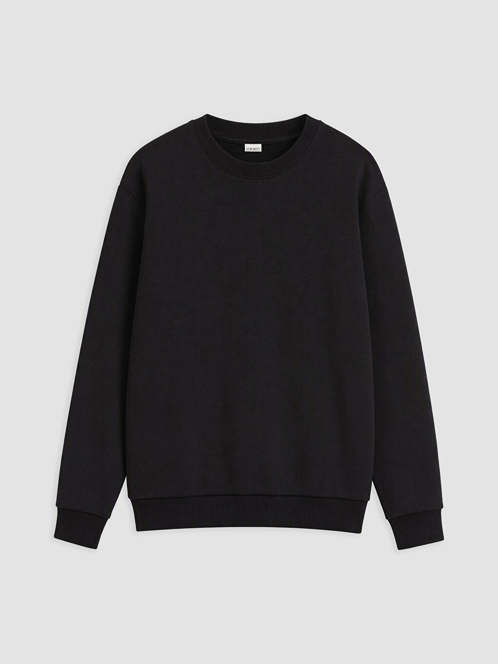 Siyah Bisiklet Yaka Erkek Çocuk Sweatshirt