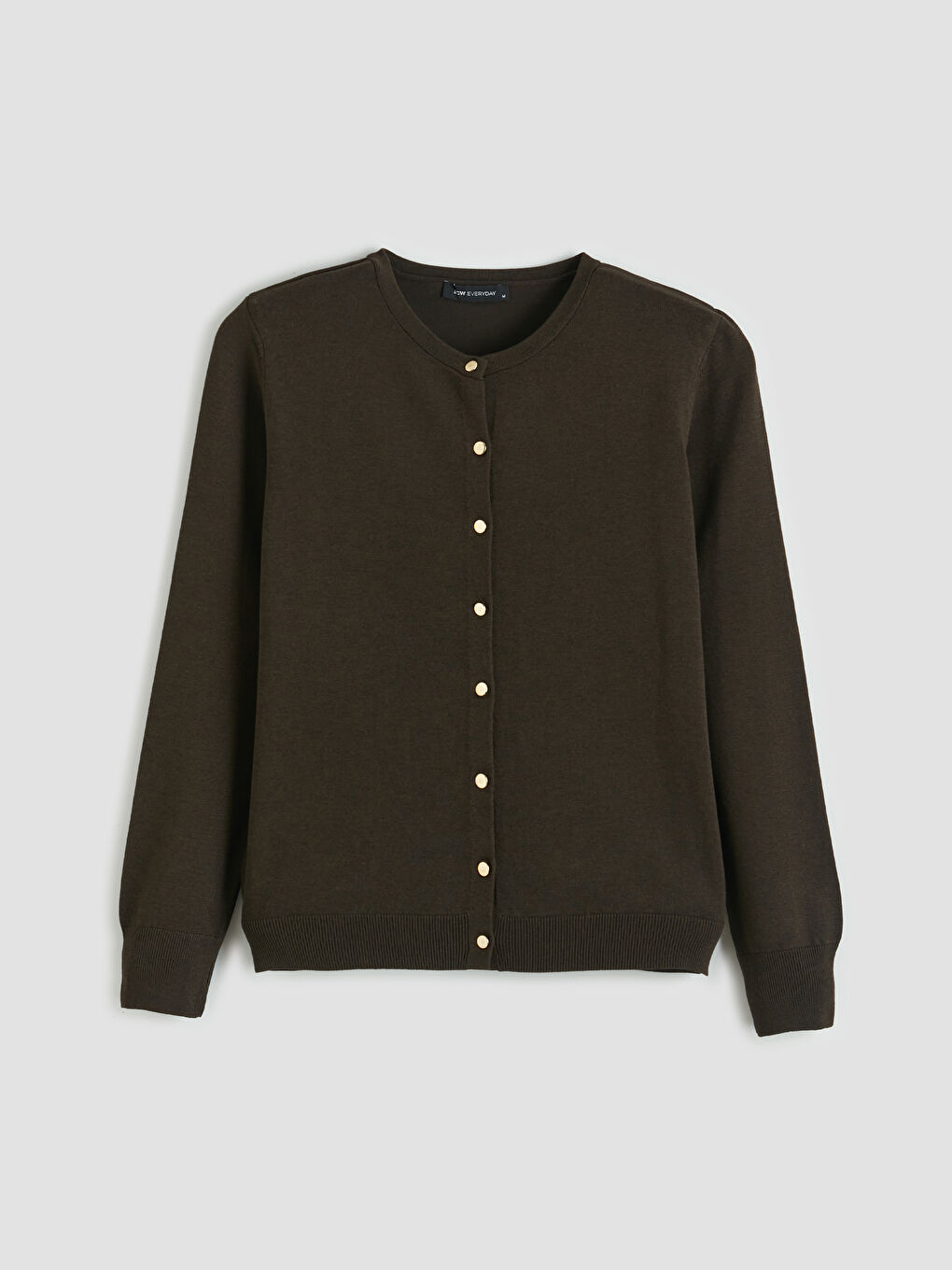 Kahverengi Bisiklet Yaka Kadın Triko Hırka-4